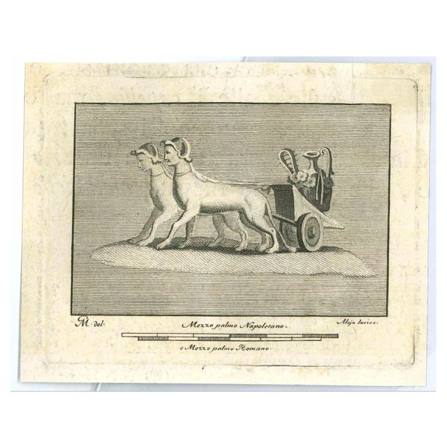 Vincenzo Aloja, Ancient Roman Fresco, Original Etching, 18th Century For Sale