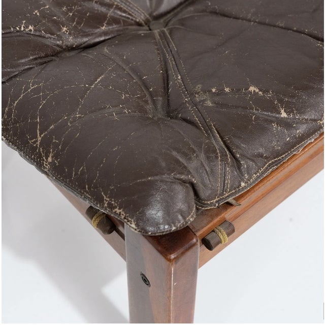 Jean Gillon - Rosewood Amazonas Ottoman for Italma, Brazil, 1970s. In decent vintage condition with heavy age commensurate...