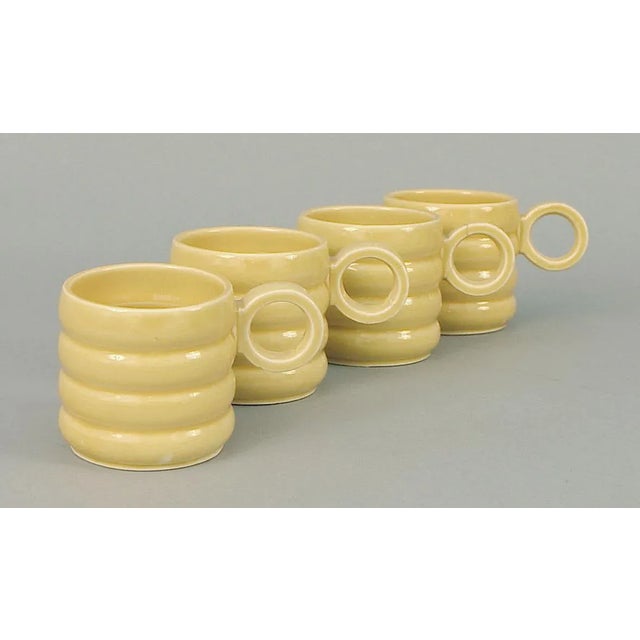 1920s Art Deco/Moderne Japanese Coffee or Tea Set -- 4 Large Cups, Cream & Sugar Pot- 7 Pieces For Sale - Image 4 of 7
