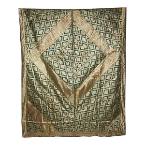 Late 20th Century Brocade Silk Kantha Throw