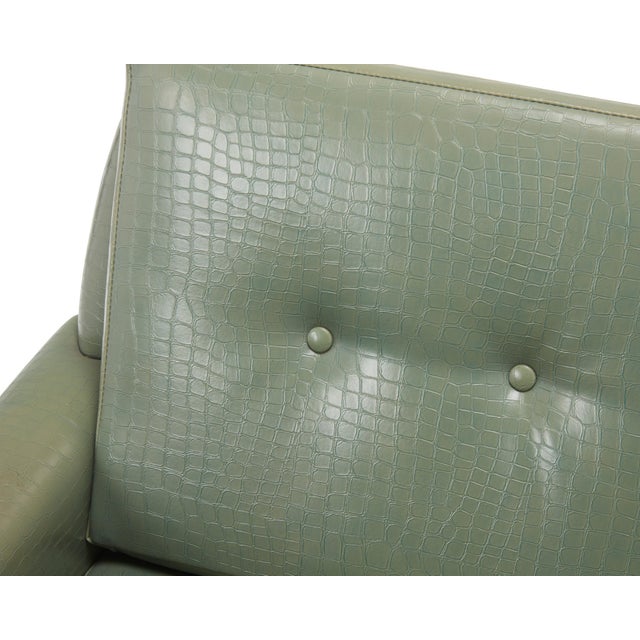 Textile Svend Skipper -1960s Danish Modern Lounge Chair in Sage Faux Alligator For Sale - Image 7 of 11