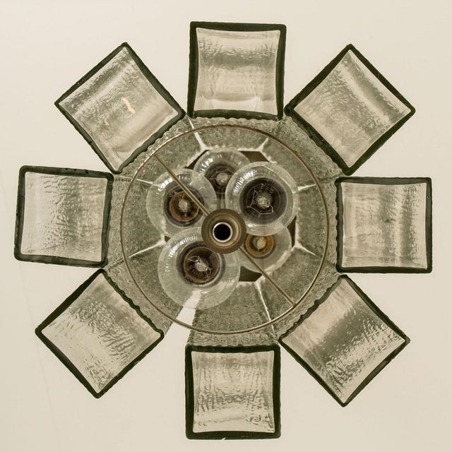 Ribbled Glass and Chrome Pendant from Doria, Germany, 1960s For Sale - Image 10 of 18