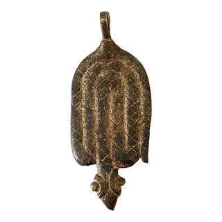 Gan Bronze Amulet Pendant of Ornate Serpent Burkina Faso For Sale