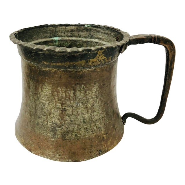 Antique Persian Hammered Copper Vessel For Sale