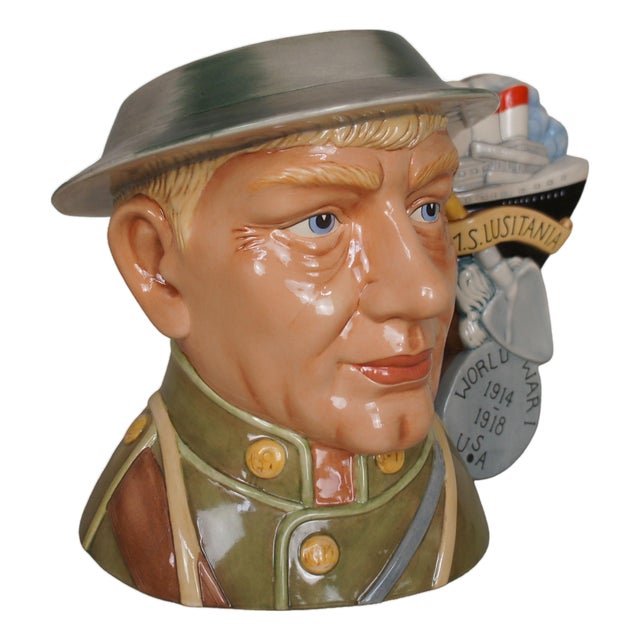 English Royal Doulton u.s. Military Soldier World War I Toby Character Jug For Sale