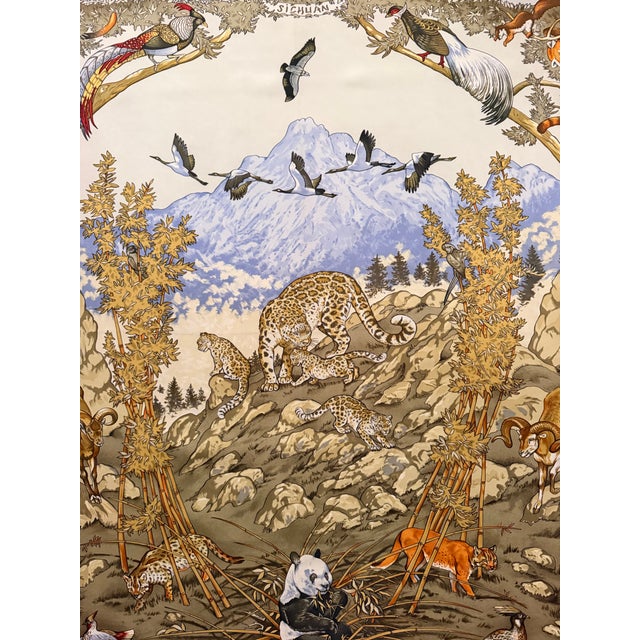 Chinese Hermès Sichuan Silk Scarf 2000 Designed by Robert Dallet For Sale - Image 3 of 11