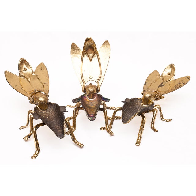 Gold Leaf Gilded Fly Ashtrays, 1930s, Set of 3 For Sale - Image 4 of 9