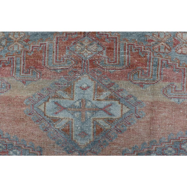 Textile Vintage Hand-Knotted Persian Hamadan Rug With Sub-Geometric Medallion Design 3'4 X 5'0 For Sale - Image 7 of 10