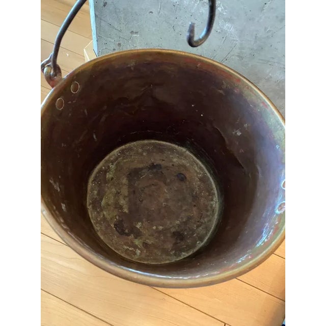 Brass Antique Late 19th Century Brass & Iron Pail or Bucket Signed Hw Hayden the Waterbury Brass Co. For Sale - Image 8 of 13