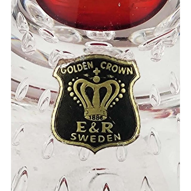 Mid-Century Modern Mid-Century Swedish Art Glass Bud Vase - Royal Crown E & R Sweden For Sale - Image 3 of 3