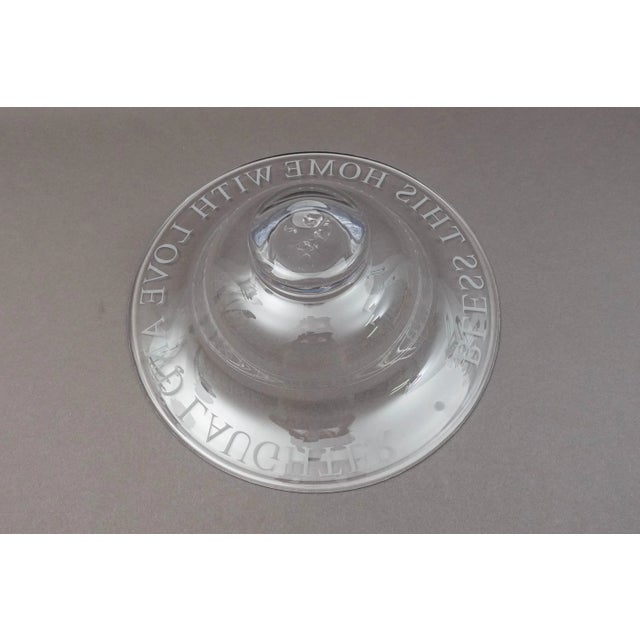 Late 20th Century Simon Pearce Bless This Home With Love and Laughter Crystal Centerpiece Bowl For Sale In Miami - Image 6 of 8