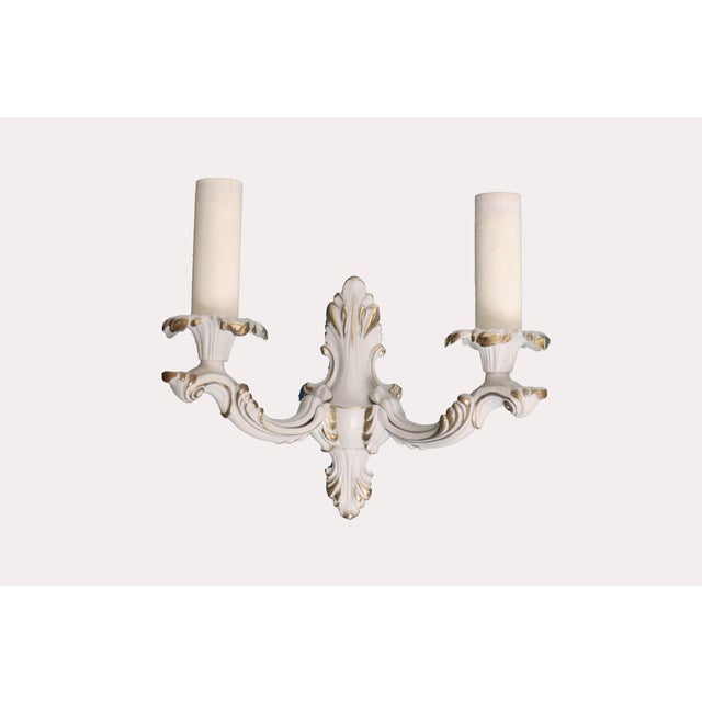 Metal Baroque Wall Sconces in Brass, 1960s For Sale - Image 7 of 14