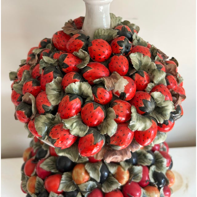 Vintage Italian Made Porcelain Three Tier Fruit Platter Large Lamp For Sale - Image 11 of 12