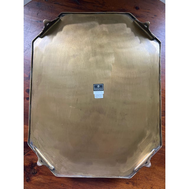 Mid 20th Century Large Brass Footed Tray For Sale - Image 10 of 10