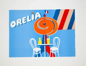 Orelia French Orange Drink by Bernard Villemot Original 1983