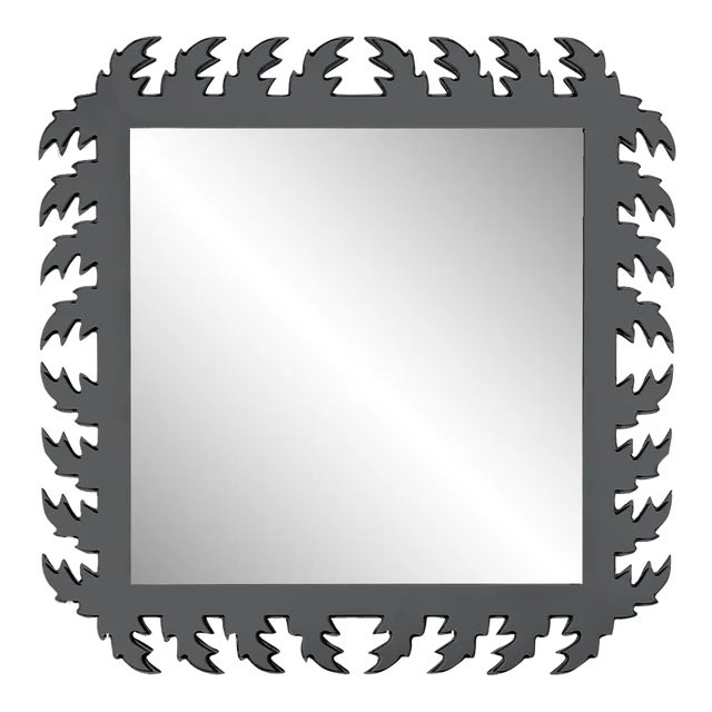 Fleur Home Audubon Square Mirror in Gunmetal, 48x48 For Sale