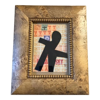 Contemporary Original Wayne Cunningham Abstract Figure Collage Tabletop Frame For Sale