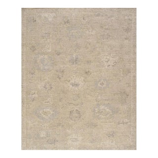 Oushak Wool Cream Area Rug, 9' 3'' X 12' 3'' For Sale