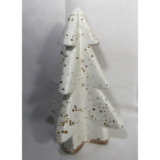 Early 21st Century Vintage Pottery Barn Holiday Speckled Christmas Tree Fired Terracotta Figure For Sale - Image 5 of 12