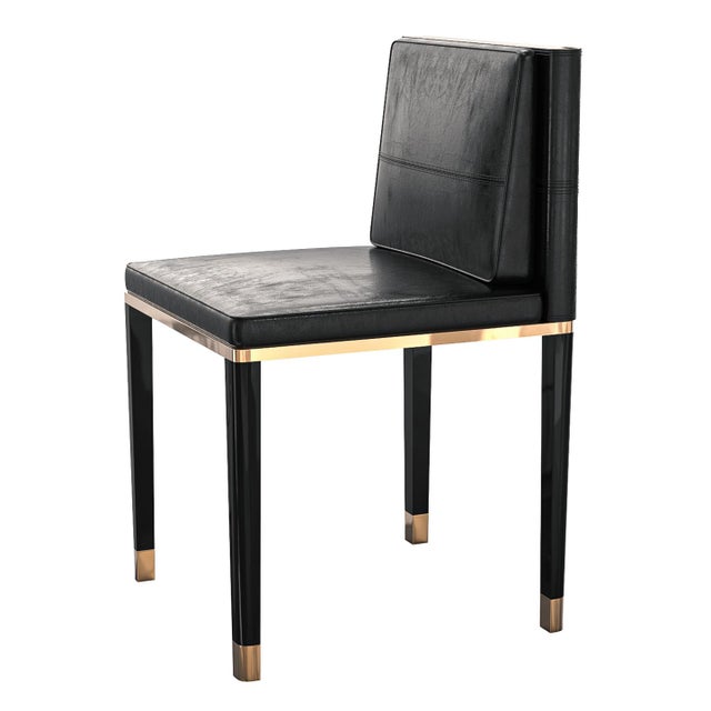 Metal "Sabbia" Chair With Bronze and Tailor Made Leather For Sale - Image 7 of 12