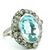 1930s Art Deco Platinum Aquamarine Diamond Halo Ring, 10 Ct, Size 8 For Sale - Image 4 of 14