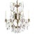 Baroque Swedish Style Light Brass 5 Arm Chandelier With Almond Crystals For Sale