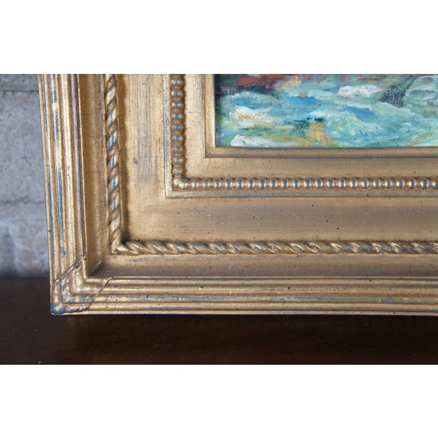 Blue White Sails American Impressionist Oil Painting After Edward Henry Potthast 28" For Sale - Image 8 of 11