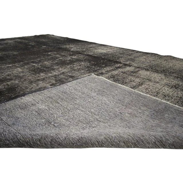 Mid 20th Century Vintage Overdyed Distressed Rug With Industrial Luxe Style - 8'4" X 12'3" For Sale - Image 5 of 6