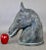 Figurative Horse Head Sculpture in Dark Gray Color Gres/Stoneware Made in France For Sale - Image 3 of 7