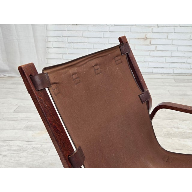 Norwegian Lounge Chair in Brown Furniture Leather, 1970s For Sale - Image 18 of 18