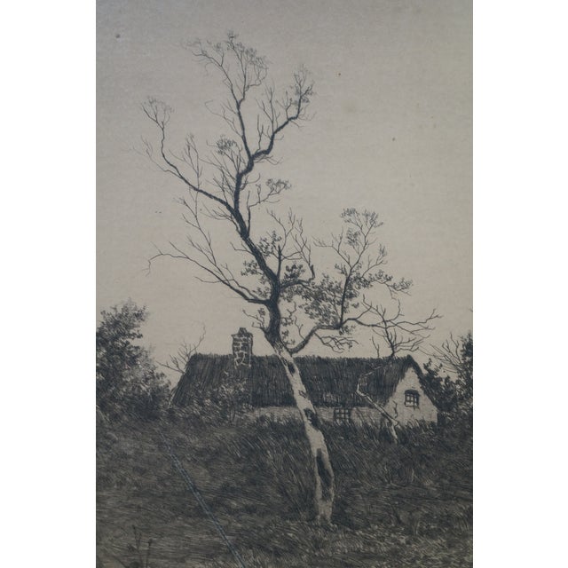Antique Edward Loyal Field Signed Dutch Windmill Thatched Cottage Etching 32" For Sale - Image 11 of 14