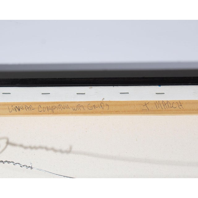 “Linear Composition With Grids” Acrylic on Canvas Painting by James Massena March For Sale - Image 4 of 9