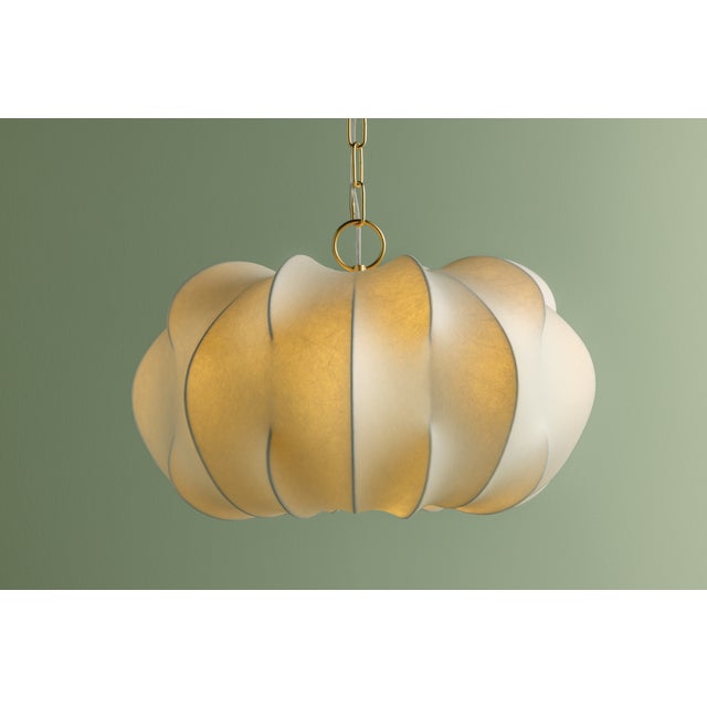 Mitzi Keilah 23.5 in. 1 Light Pendant in Aged Brass Finish For Sale - Image 10 of 12