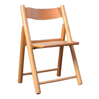 Vintage Danish Pine Folding Chair in the style of Rainer Daumiller, 1970s For Sale