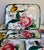 Vintage Italian Hand-Painted Floral Snack Plates With Cup Rests - Set of 8 For Sale - Image 12 of 13