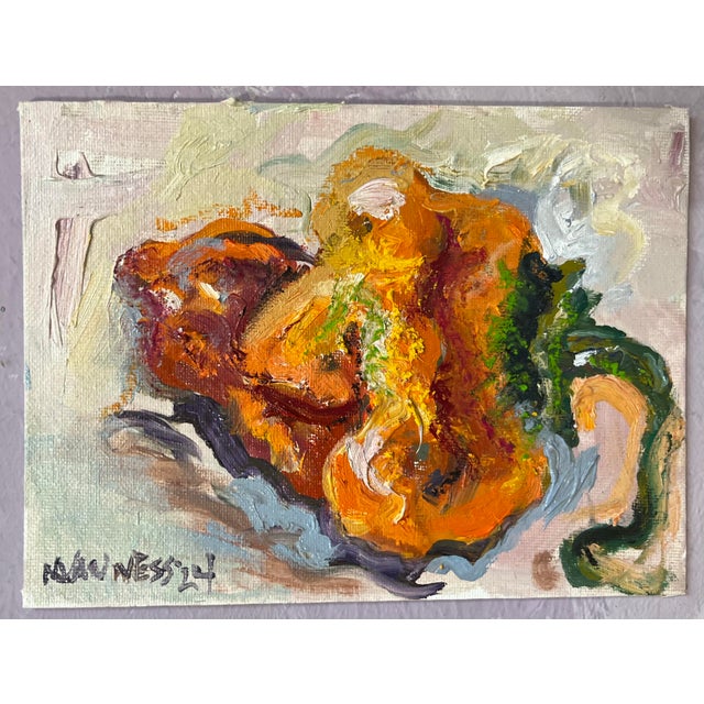 Habanero Chili Pepper #3, Expressionist Still Life Oil Painting, Framed My interpretation of a habanero pepper I grew in...