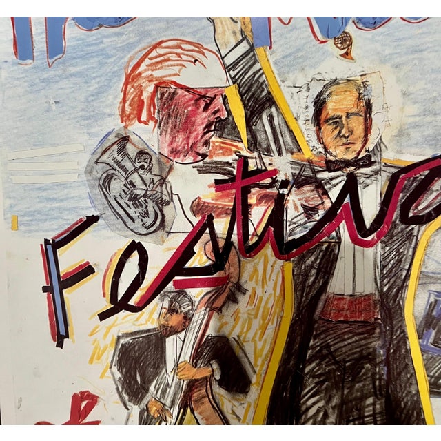 Black Larry Rivers, Vintage Pop Art 1997 Offset Lithograph Larry Rivers Music Poster Hamptons NY, 1997 For Sale - Image 8 of 8