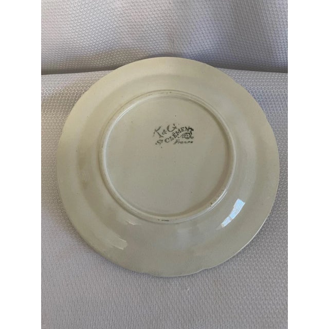 Cream Antique French Faience Saint Clement Asparagus Plate For Sale - Image 8 of 12
