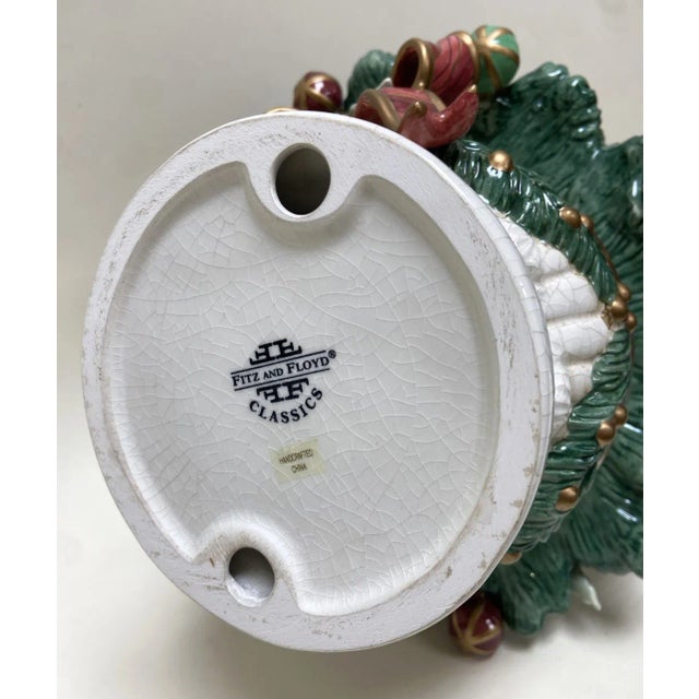 Fitz and Floyd Aegean Christmas Tree Centerpiece For Sale - Image 10 of 12