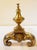 Circa 1860-80 pair of French Baroque Revival Andirons. Cast brass or bronze with iron logs rest. Raised on scrolled legs...