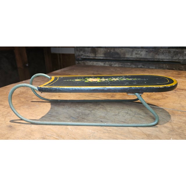 Antique Hand Painted Salesman Sample Wooden Sled For Sale - Image 12 of 15