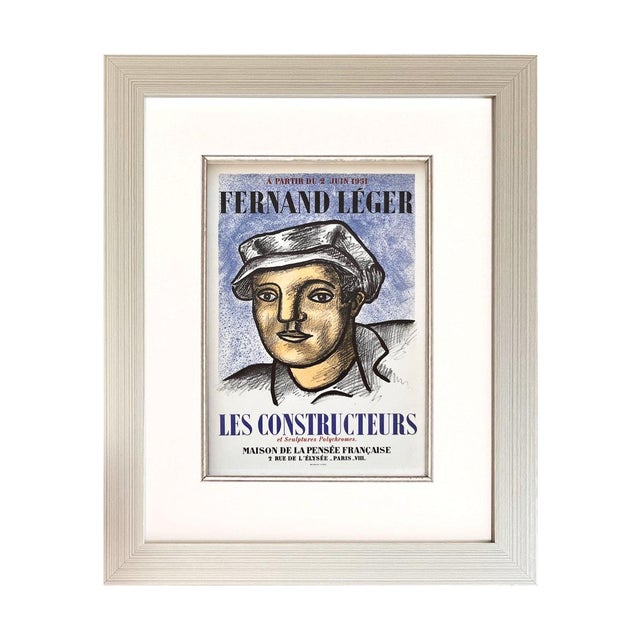 Leger Lithograph 32 Les Constructeurs Art in Posters 1959 Framed For Sale