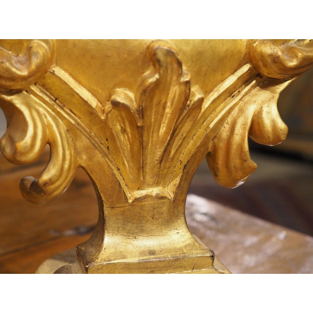 Pair of Decorative Circa 1750 Italian Giltwood Finials For Sale - Image 12 of 12