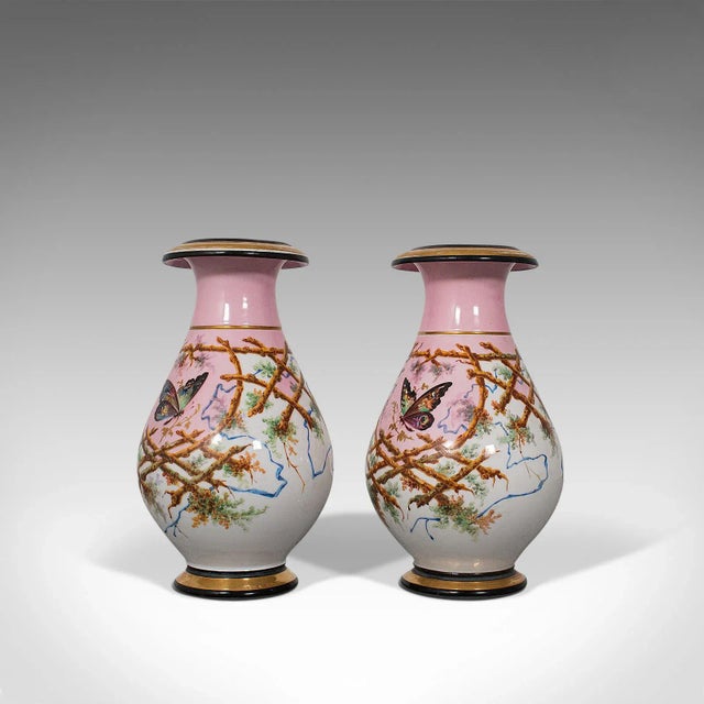 Late 19th Century Late 19th Century Ceramic French Victorian Urns - A Pair For Sale - Image 5 of 13