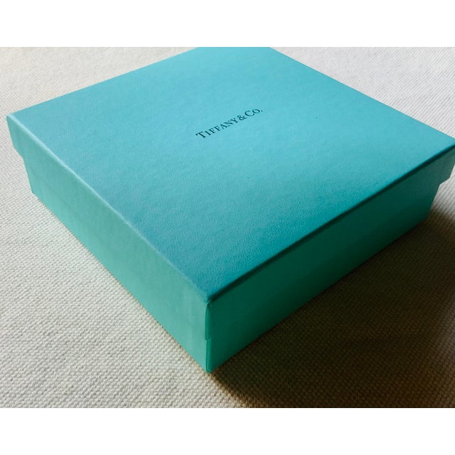 Glass Vintage Elsa Peretti for Tiffany & Co. Cobalt Blue Murano Glass Heart Paperweight, c.1980, Original Box For Sale - Image 7 of 18