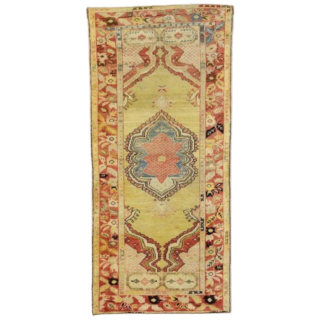 Vintage Mid-Century Turkish Oushak Accent Rug - 2′9″ × 5′10″ For Sale