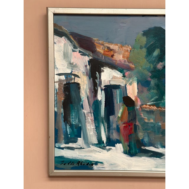 Tedde Rhodin, Spanish Houses, 1950s, Oil Painting on Panel, Framed For Sale - Image 6 of 17