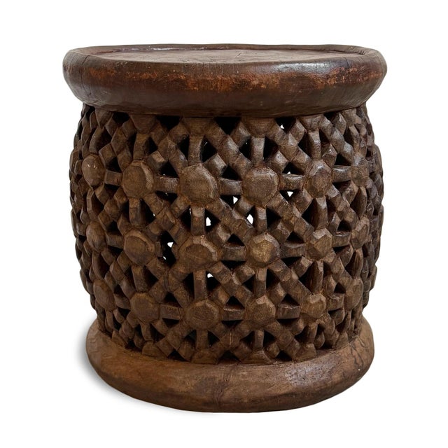 African Vintage Bamileke Boho Stool / Side Table For Sale - Image 4 of 4