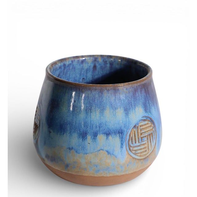 Mid 20th Century Mid 20th Century Danish Modern Crystalline Glaze Pottery Vase by Michael Anderson Bornholm 3 Herrings Mark For Sale - Image 5 of 10