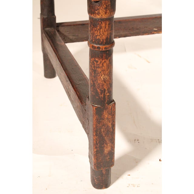 Antique William and Mary Style Oak Side Table For Sale In Los Angeles - Image 6 of 11